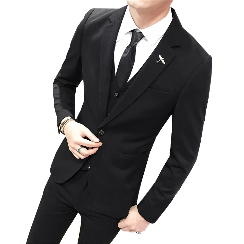 Black Dress Three-Piece Mens Fashion Slim Fit Blazer/Pants/Vest, Business Wedding Suit Men
Black Dress Three-Piece Mens Fashion Slim Fit Blazer/Pants/Vest, Business Wedding Suit Men