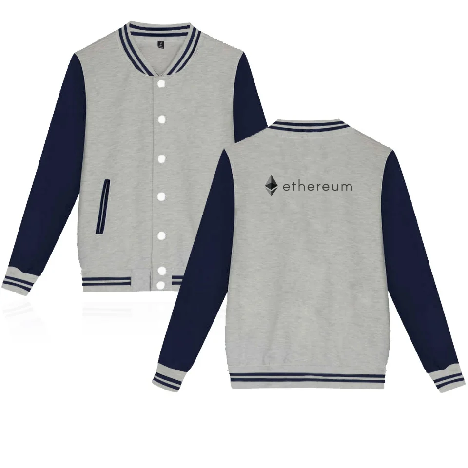 Blockchain Ethereum Printing Baseball Jacket Men/Women Ethereum Bitcoin Uniform Coats Jacket ETH Logo Streetwear College Clothes
Blockchain Ethereum Printing Baseball Jacket Men/Women Ethereum Bitcoin Uniform Coats Jacket ETH Logo Streetwear College Clothes