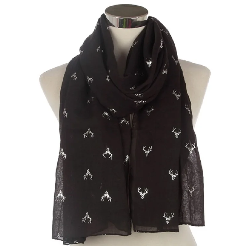 WINFOX New Autumn Winter Scarf Women Shiny Bronzing Silver Moose Deer Stag Head Long Scarf Shawls Fashion Ladies Bandana
WINFOX New Autumn Winter Scarf Women Shiny Bronzing Silver Moose Deer Stag Head Long Scarf Shawls Fashion Ladies Bandana