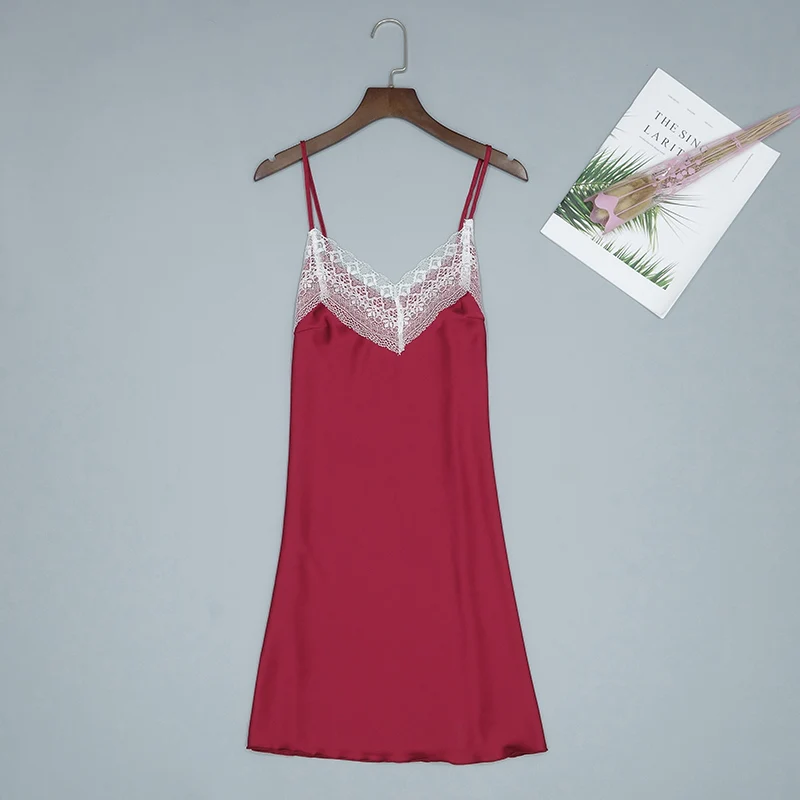 Women Sexy Silk Satin Nightgown Lace Nightdress Sleeveless Nighties Summer Sleeping Dress Fashion Sleepwear Nightwear
Women Sexy Silk Satin Nightgown Lace Nightdress Sleeveless Nighties Summer Sleeping Dress Fashion Sleepwear Nightwear