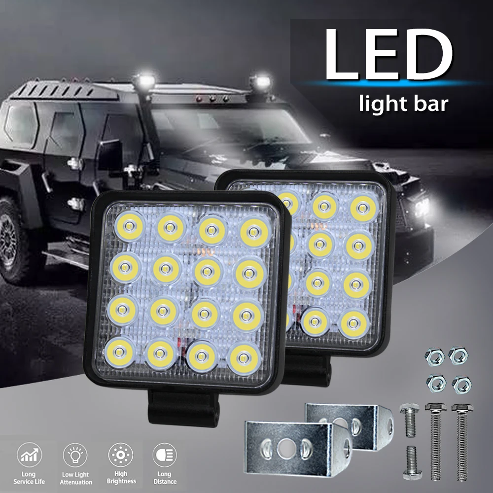 2pcs 96W Work Light LED Light Bar IP68 Waterproof LED Working Lights Projector Lamp Fog Light For Off-road Cars Trucks
2pcs 96W Work Light LED Light Bar IP68 Waterproof LED Working Lights Projector Lamp Fog Light For Off-road Cars Trucks