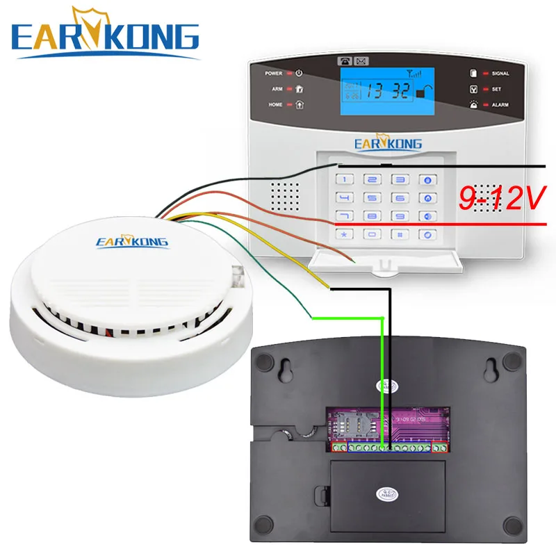 Проводной детектор дыма Earykong электронный датчик для дома GSM/Wifi/других систем