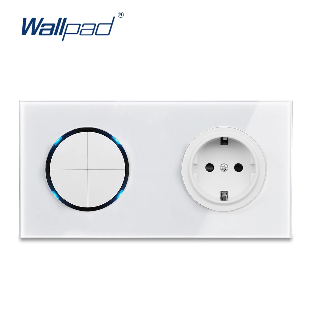 Wallpad L6 4 Gang 2 Way Switch с ЕС настенная розетка schuko электрическая белая панель из
