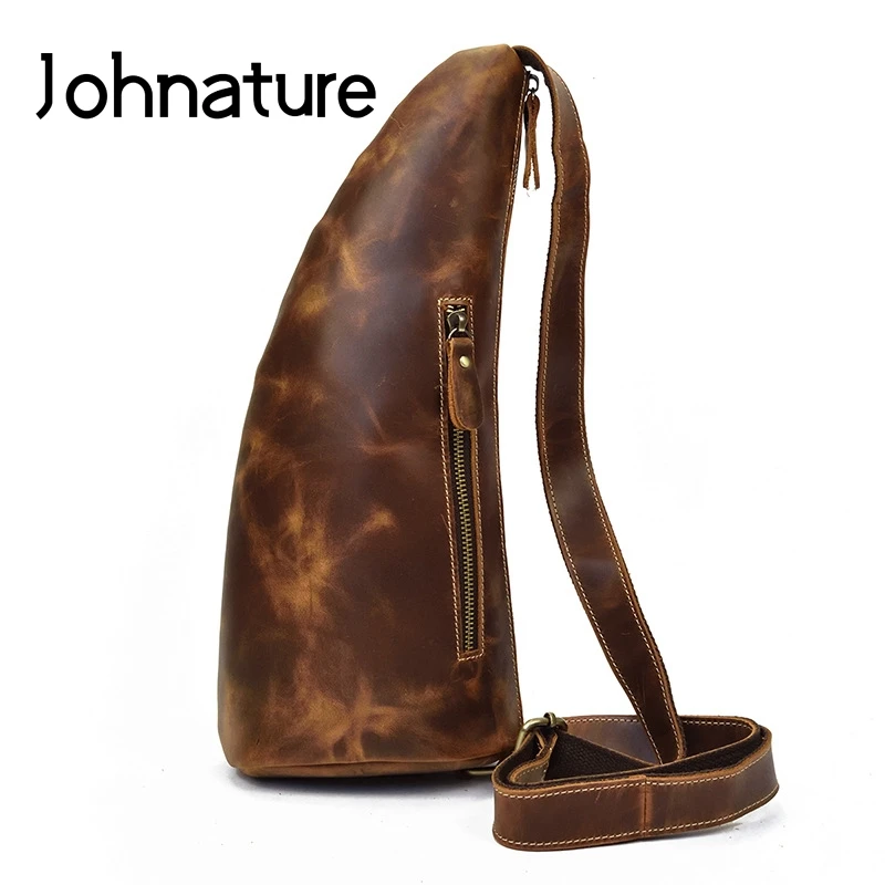 Мужская нагрудная сумка из натуральной кожи Johnature, однотонные винтажные сумочки через плечо из кожи Крейзи Хорс, для отдыха, 2021
Мужская нагрудная сумка из натуральной кожи Johnature, однотонные винтажные сумочки через плечо из кожи Крейзи Хорс, для отдыха, 2021