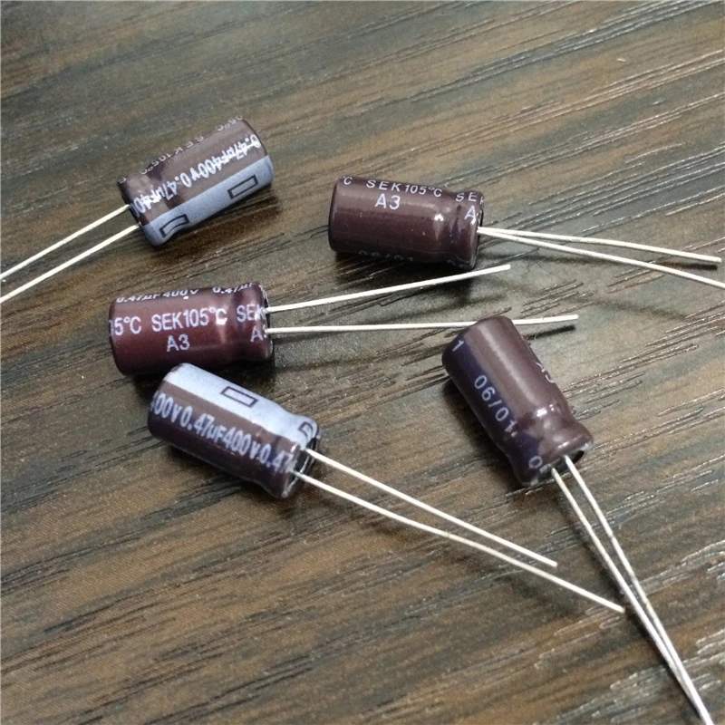 100 шт. 0 47 мкФ 400V TEAPO SEK Series 6x11 мм 400V0.47uF алюминиевый электролитический конденсатор |