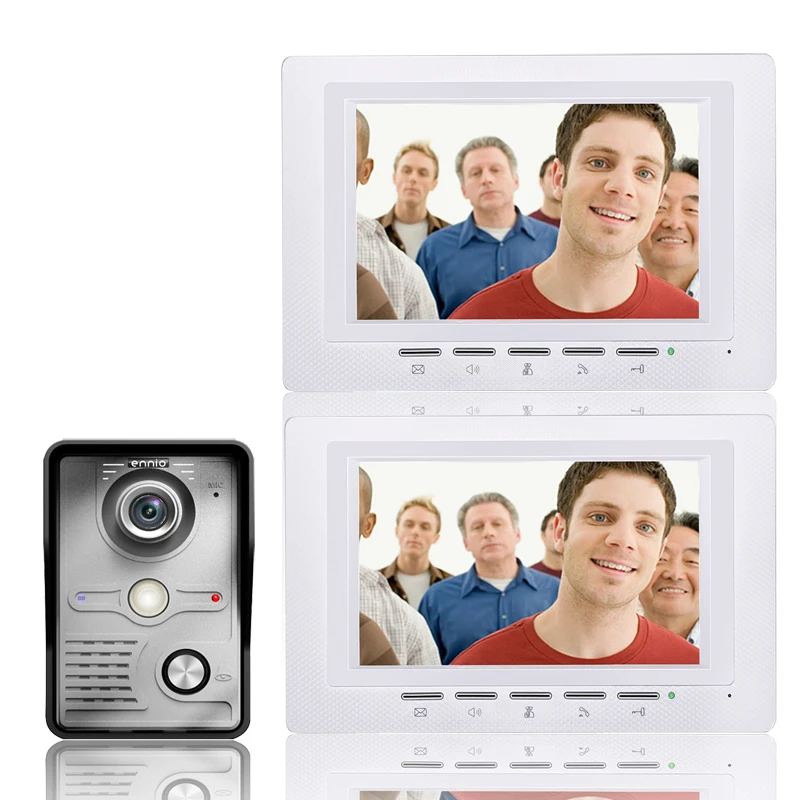 7 Inch Video Door Phone Doorbell Intercom Kit 1-camera 2-monitor Night Vision with IR-CUT HD 700TVL Camera
7 Inch Video Door Phone Doorbell Intercom Kit 1-camera 2-monitor Night Vision with IR-CUT HD 700TVL Camera