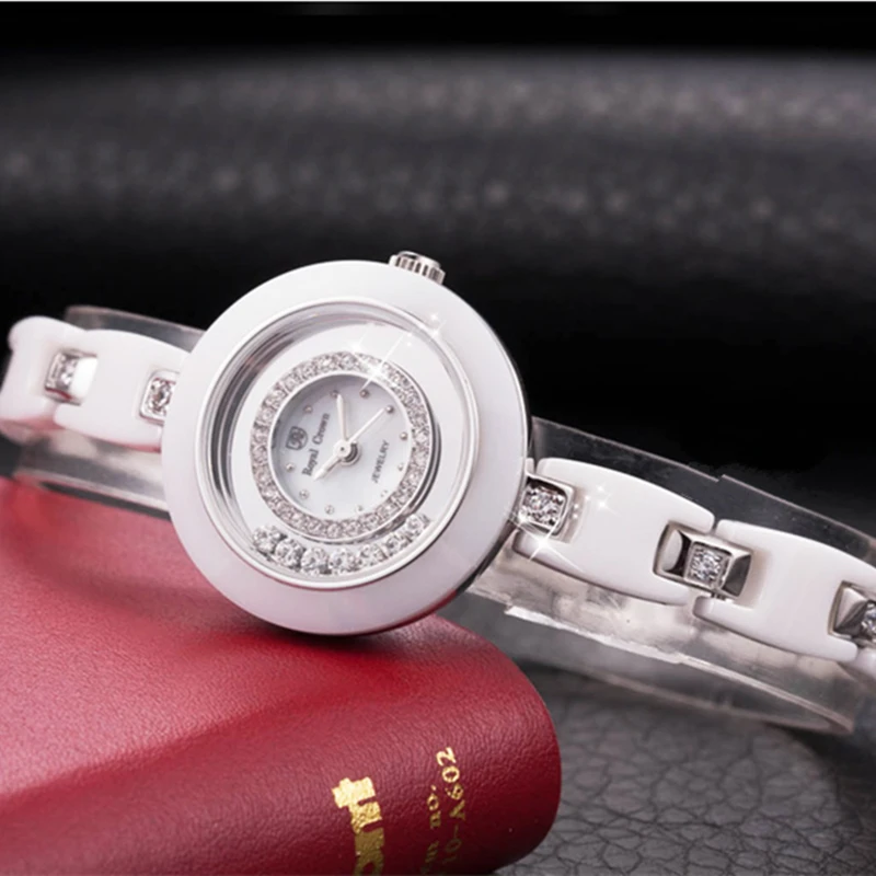 Ceramic Lady Women's Watch Japan Quartz Crystal Hour Fine Fashion Clock Luxury Rhinestones Girl's Gift Royal Crown
Ceramic Lady Women's Watch Japan Quartz Crystal Hour Fine Fashion Clock Luxury Rhinestones Girl's Gift Royal Crown