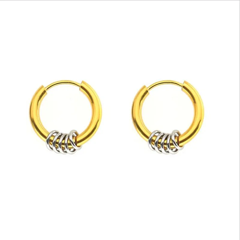 Men Titanium 316L Stainless Steel Hoop Earrings Gold-color Vacuum Plating No Fade Anti-allergy Inner Diameter 12mm
Men Titanium 316L Stainless Steel Hoop Earrings Gold-color Vacuum Plating No Fade Anti-allergy Inner Diameter 12mm