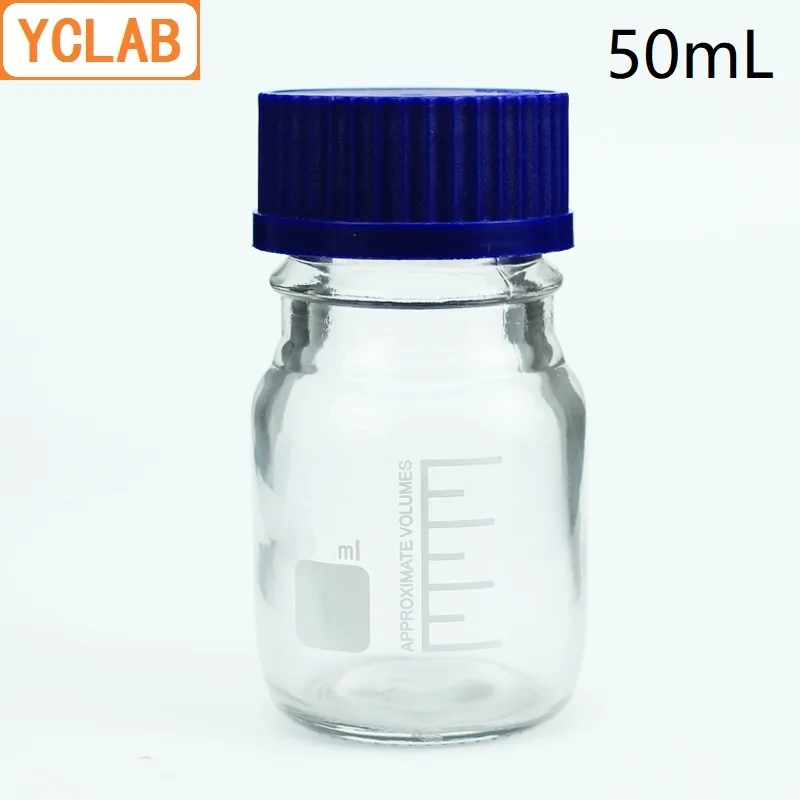 YCLAB 50mL Reagent Bottle Screw Mouth with Blue Cap Transparent Clear Glass Medical Laboratory Chemistry Equipment
YCLAB 50mL Reagent Bottle Screw Mouth with Blue Cap Transparent Clear Glass Medical Laboratory Chemistry Equipment