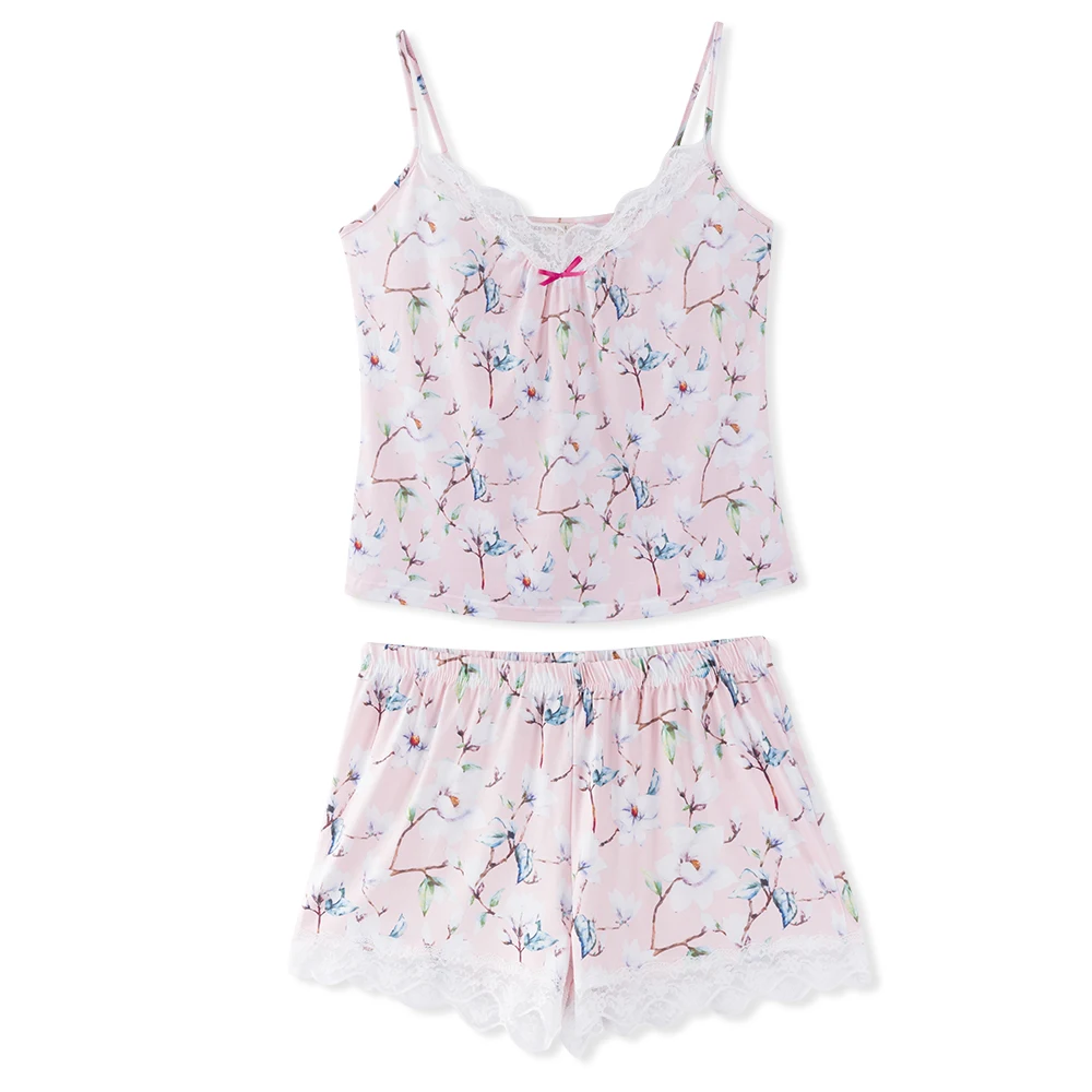 Neatie kiddie Sexy Nightwear Print Women Pajamas Sets Floral Print Sleeveless V-neck Strap Camis Tops Lace Patchwork Shorts
Neatie kiddie Sexy Nightwear Print Women Pajamas Sets Floral Print Sleeveless V-neck Strap Camis Tops Lace Patchwork Shorts