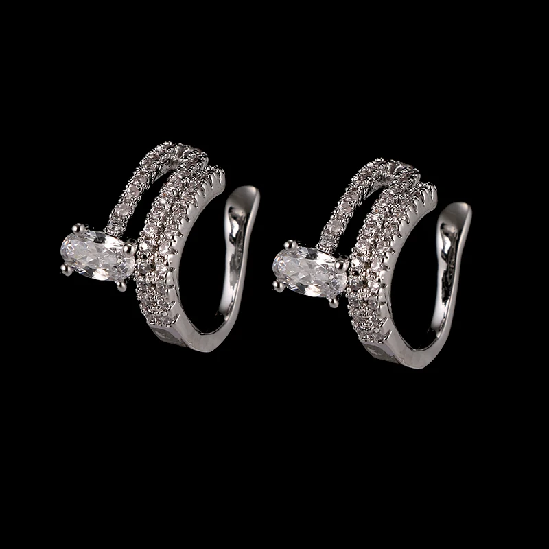 

Beautiful Flower Female Stud Earrings Cubic Zirconia Wedding Jewelry Accessories For Party Gifts Boucle d'oreille femme E-098