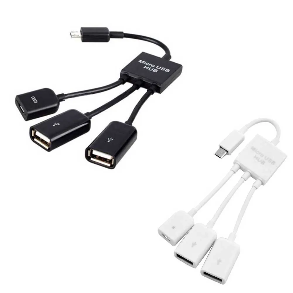 Portable 3 in 1 Micro USB HUB Male To Female And Double USB 2.0 Host OTG Adapter Cable
Portable 3 in 1 Micro USB HUB Male To Female And Double USB 2.0 Host OTG Adapter Cable