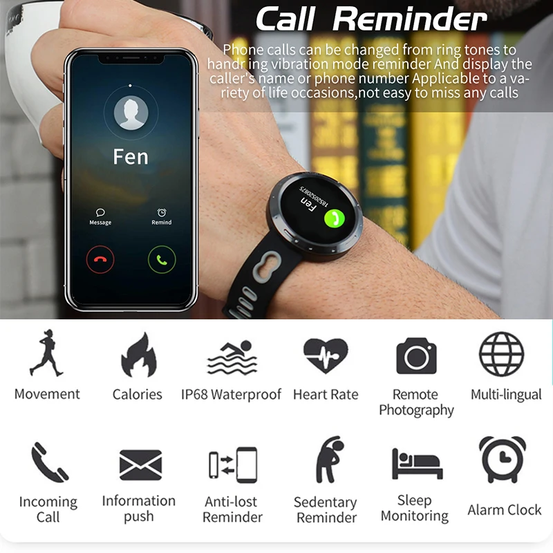 Smartwatch Android Watch Man IP68 Waterproof Sport Bluetooth Smart Clock Heart Rate Blood Pressure Monitor Woman Fitness Tracker
Smartwatch Android Watch Man IP68 Waterproof Sport Bluetooth Smart Clock Heart Rate Blood Pressure Monitor Woman Fitness Tracker