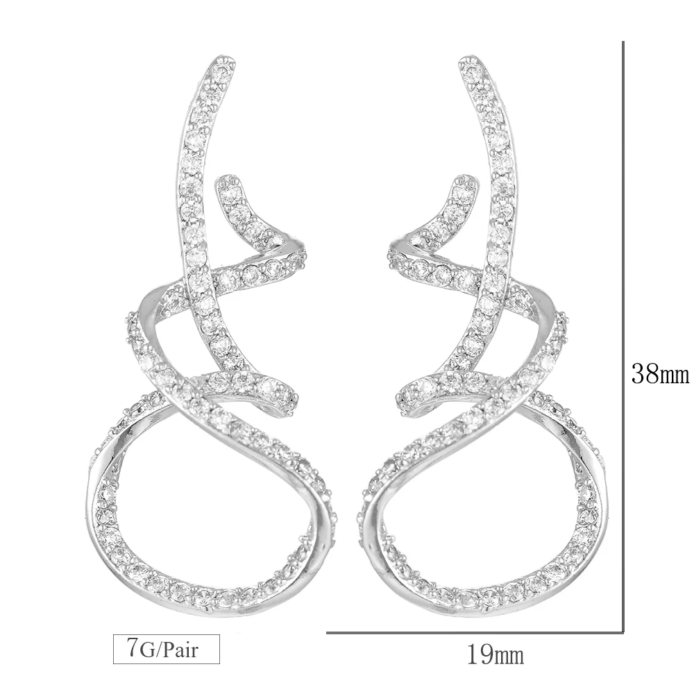 SISCATHY Unique Design Winding Drop Earrings For Women Luxury Full Mirco Paved Microl Cubic Zirconia Earrings Fashion Jewelry
SISCATHY Unique Design Winding Drop Earrings For Women Luxury Full Mirco Paved Microl Cubic Zirconia Earrings Fashion Jewelry