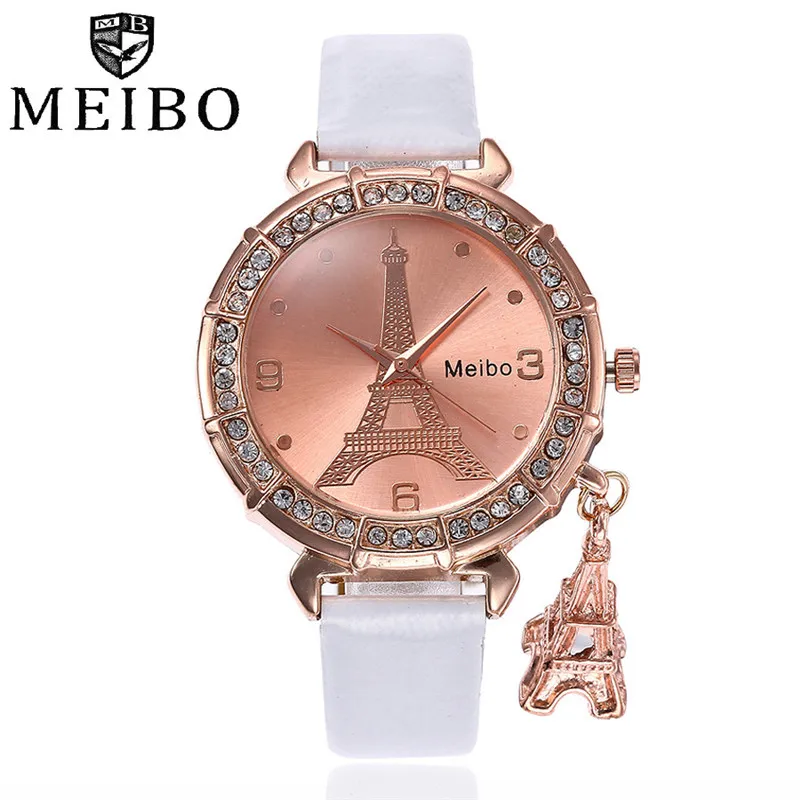 MEIBO Leather Women Quartz Movement The Eiffel Tower Rhinestone Wrist Watch For Pendant Watch Gift For Girls Kadin Saat Reloj #A
MEIBO Leather Women Quartz Movement The Eiffel Tower Rhinestone Wrist Watch For Pendant Watch Gift For Girls Kadin Saat Reloj #A