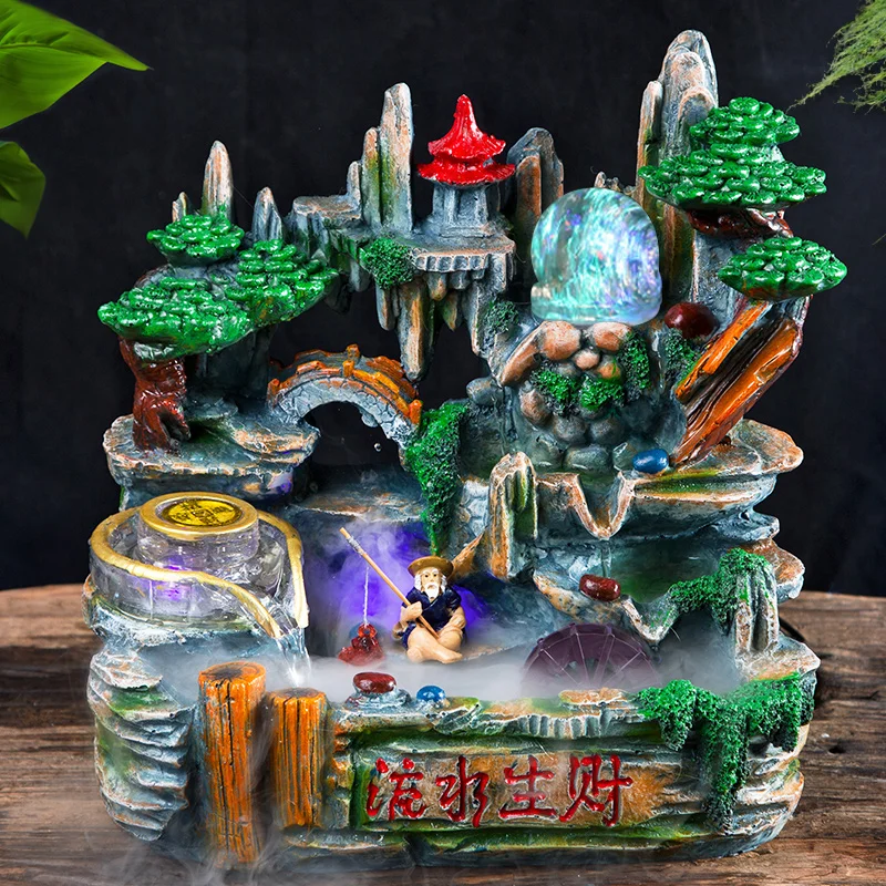 110V/220V Creative Home Rockery Resin Water Fountain Lucky Feng Shui Office Tabletop Ornaments Crafts Micro Landscape Humidifier
110V/220V Creative Home Rockery Resin Water Fountain Lucky Feng Shui Office Tabletop Ornaments Crafts Micro Landscape Humidifier