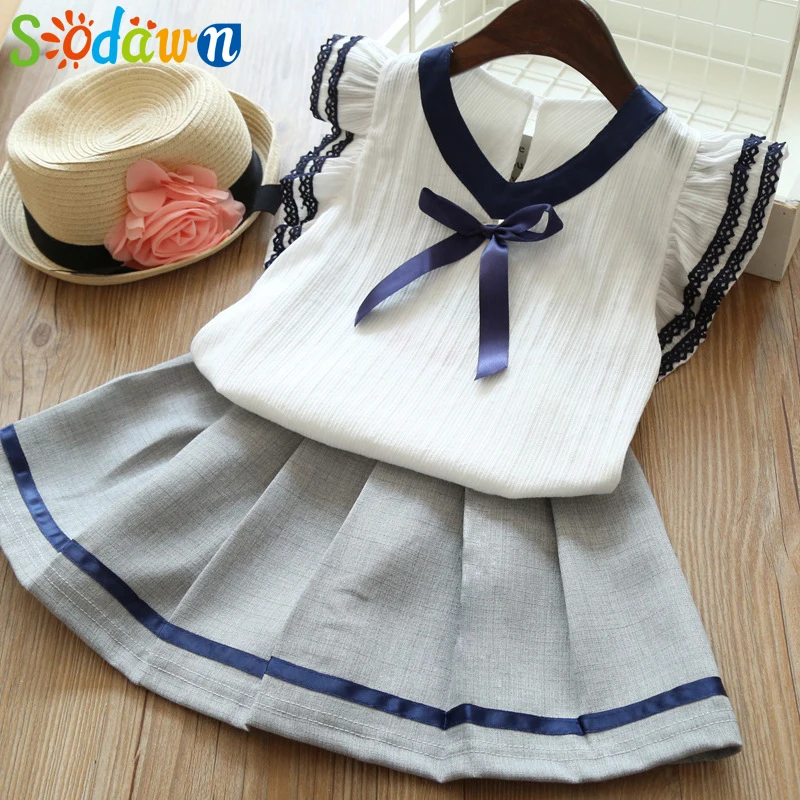 Sodawn Girl Summer Clothes Set Fashion Girls College Wind Lace Short Sleeve Top + Skirt 2 Piece Suit
Sodawn Girl Summer Clothes Set Fashion Girls College Wind Lace Short Sleeve Top + Skirt 2 Piece Suit