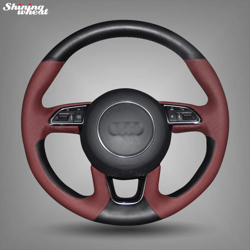 BANNIS Hand-stitched Black Wine Red Leather Car Steering Wheel Cover for Audi Q3 Q5 2013-2015
BANNIS Hand-stitched Black Wine Red Leather Car Steering Wheel Cover for Audi Q3 Q5 2013-2015