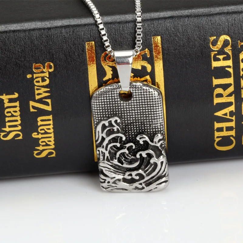 Punk Style Tattoo Long Chain Square Sea Wave Pendant Necklace Stainless Steel Necklace Charm Men Cool Punk Rock Jewelry
Punk Style Tattoo Long Chain Square Sea Wave Pendant Necklace Stainless Steel Necklace Charm Men Cool Punk Rock Jewelry