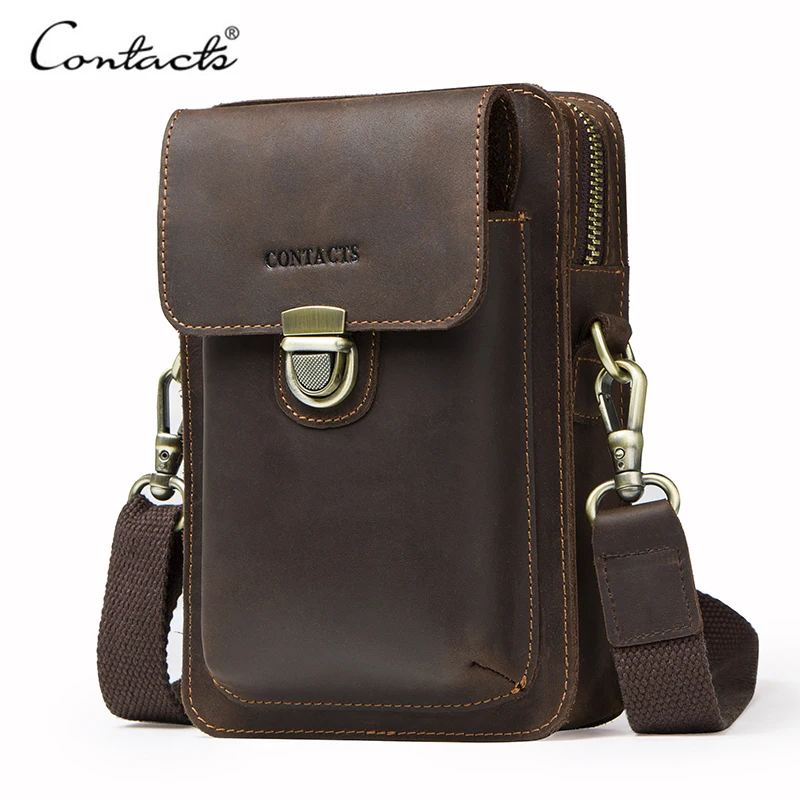 Top Quality Men Waist Pack Genuine Leather Vintage Travel Cell Phone Bag With Zipper Pocket Card Holder For Male Shoulder Bag
Top Quality Men Waist Pack Genuine Leather Vintage Travel Cell Phone Bag With Zipper Pocket Card Holder For Male Shoulder Bag