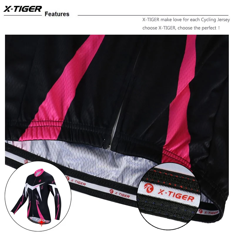X-Tiger Women Winter Keep Warm Cycling Jersey Long Sleeve Mountain Bicycle Cycling Clothing Thermal Fleece MTB Bike Clothes
X-Tiger Women Winter Keep Warm Cycling Jersey Long Sleeve Mountain Bicycle Cycling Clothing Thermal Fleece MTB Bike Clothes