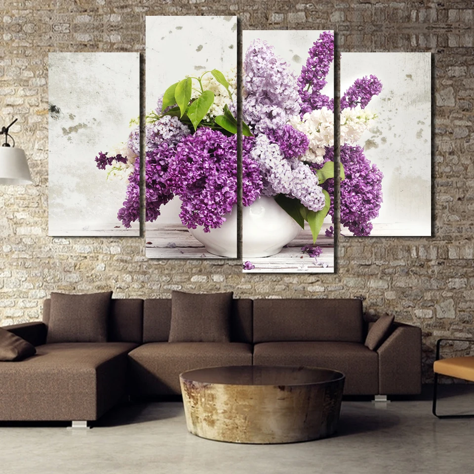 Promotion 4 Pcs Hot sales HD Large lilac flower canvas painting beautiful decorative wall art modern abstract image unframed
Promotion 4 Pcs Hot sales HD Large lilac flower canvas painting beautiful decorative wall art modern abstract image unframed