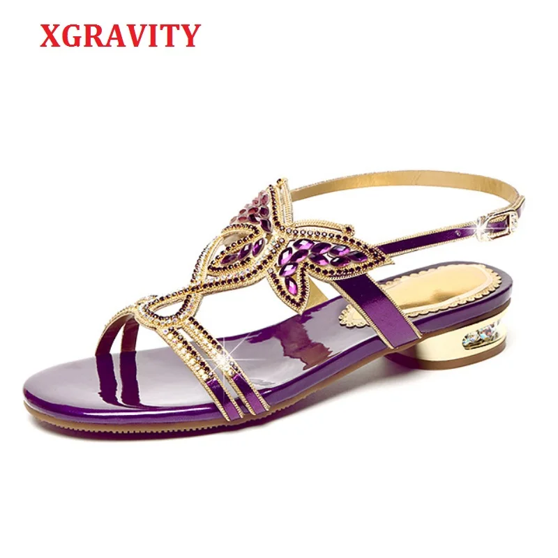 XGRAVITY New Ladies Summer Flat Shoes Sexy Crystal Rhinestone Design Women Sandals Hot Ladies Genuine Leather Female Shoes A081
XGRAVITY New Ladies Summer Flat Shoes Sexy Crystal Rhinestone Design Women Sandals Hot Ladies Genuine Leather Female Shoes A081