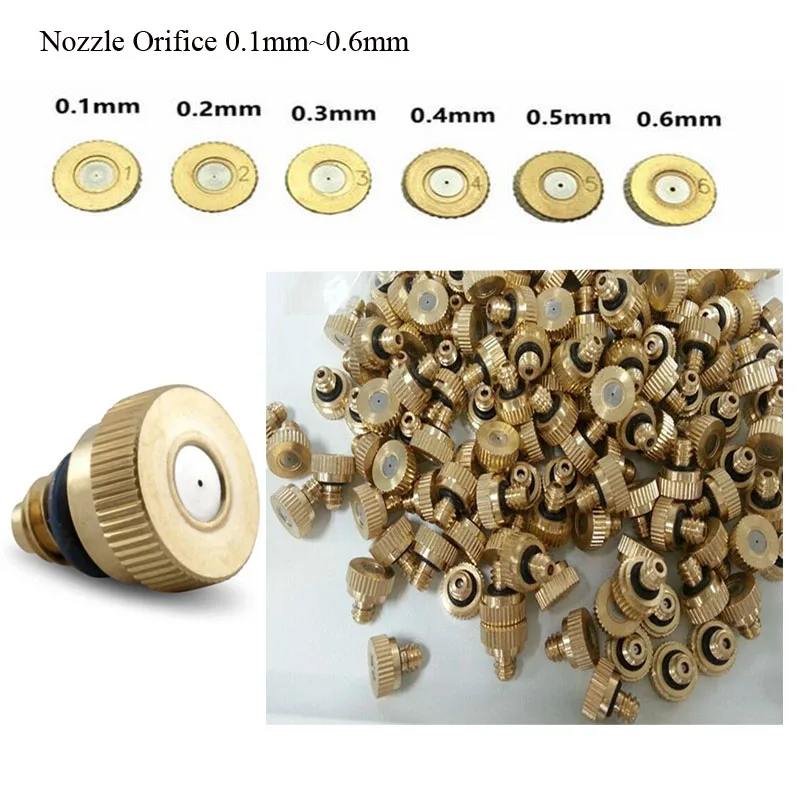 50 pieces brass nozzle 0.1-0.6mm for Garden Water Mist Spray Sprinklers Misting Cooling for flowers plant greenhouse
50 pieces brass nozzle 0.1-0.6mm for Garden Water Mist Spray Sprinklers Misting Cooling for flowers plant greenhouse