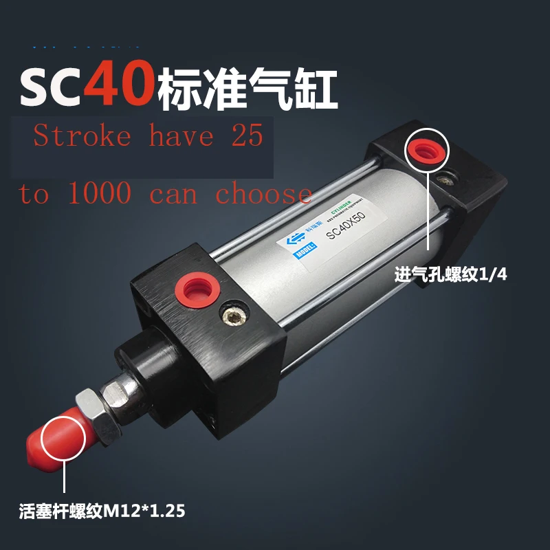 Free shipping SC40*(25-100) 40mm Bore Stroke have 25 to1000 can choose SC Series Single Rod Standard Pneumatic Air CylinderSC40
Free shipping SC40*(25-100) 40mm Bore Stroke have 25 to1000 can choose SC Series Single Rod Standard Pneumatic Air CylinderSC40