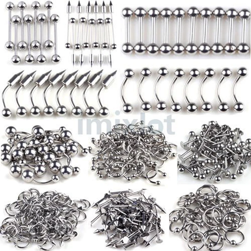 PINKSEE Mixed 120Pcs/Lot silver color body jewelry piercing eyebrow lip belly rings
PINKSEE Mixed 120Pcs/Lot silver color body jewelry piercing eyebrow lip belly rings