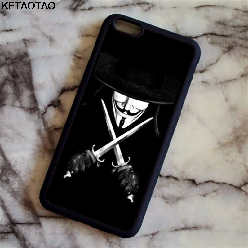 KETAOTAO V для Vendetta TV чехлы телефонов iPhone 4S 5C 5S 6 6S 7 8 Plus X Samsung S6 NOTE чехол Мягкий ТПУ