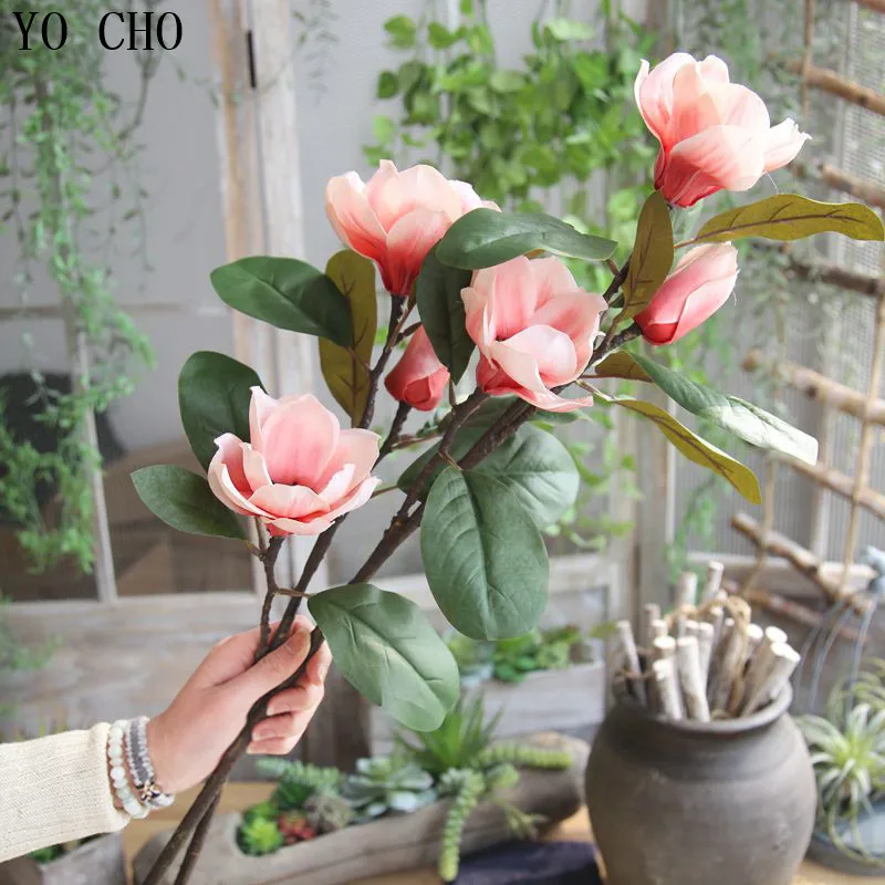 YO CHO 2PCS 6 Heads Vivid Artificial Flower High-end Silk Fake Magnolia For Home Table DIY Decor Wedding Party Decor Fake Flower
YO CHO 2PCS 6 Heads Vivid Artificial Flower High-end Silk Fake Magnolia For Home Table DIY Decor Wedding Party Decor Fake Flower