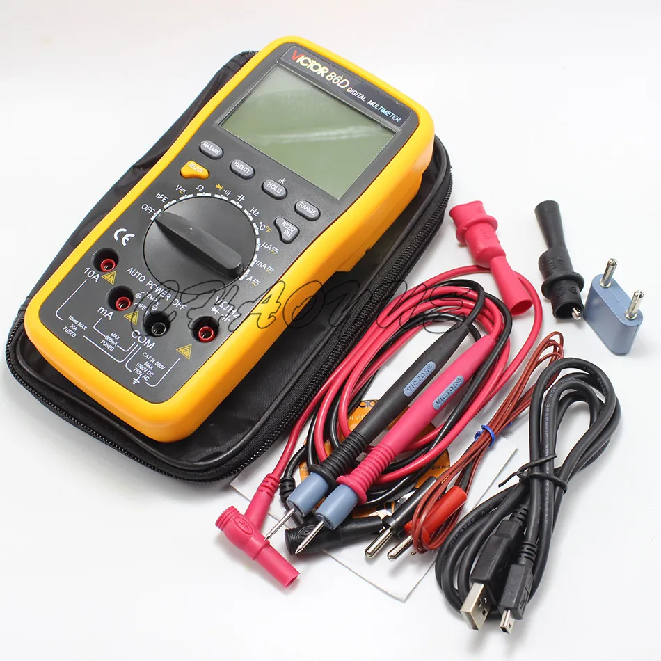 Victor VC86D Digital Multimeter Meter meter with RS232 and USB jack Temperature / frequency / with computer interface
Victor VC86D Digital Multimeter Meter meter with RS232 and USB jack Temperature / frequency / with computer interface