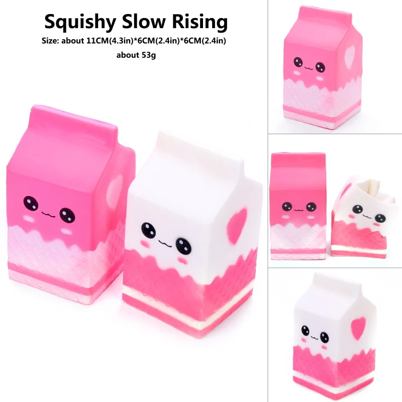 Kawaii smile Squishy дешевые PU Молочные Наклейки сумка/бутылка/может выжать медленно