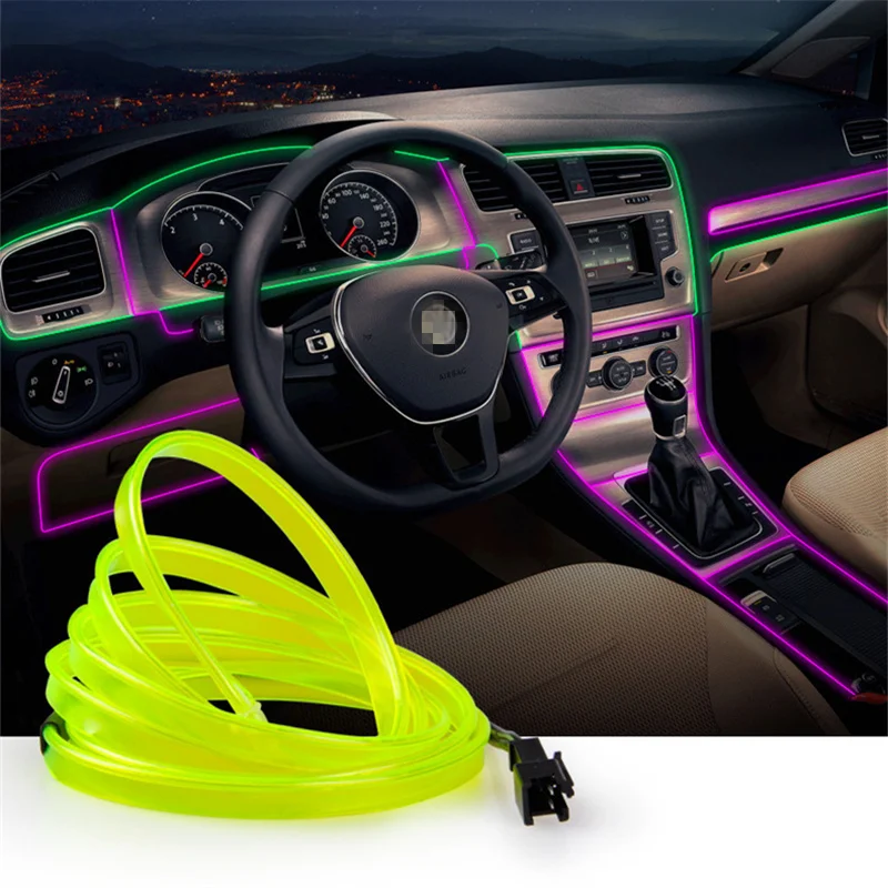 3m Car 12V LED Cold lights Flexible Neon EL Wire Auto Lamps on Car Cold Light Strips Line Interior Decoration Strips lamps
3m Car 12V LED Cold lights Flexible Neon EL Wire Auto Lamps on Car Cold Light Strips Line Interior Decoration Strips lamps