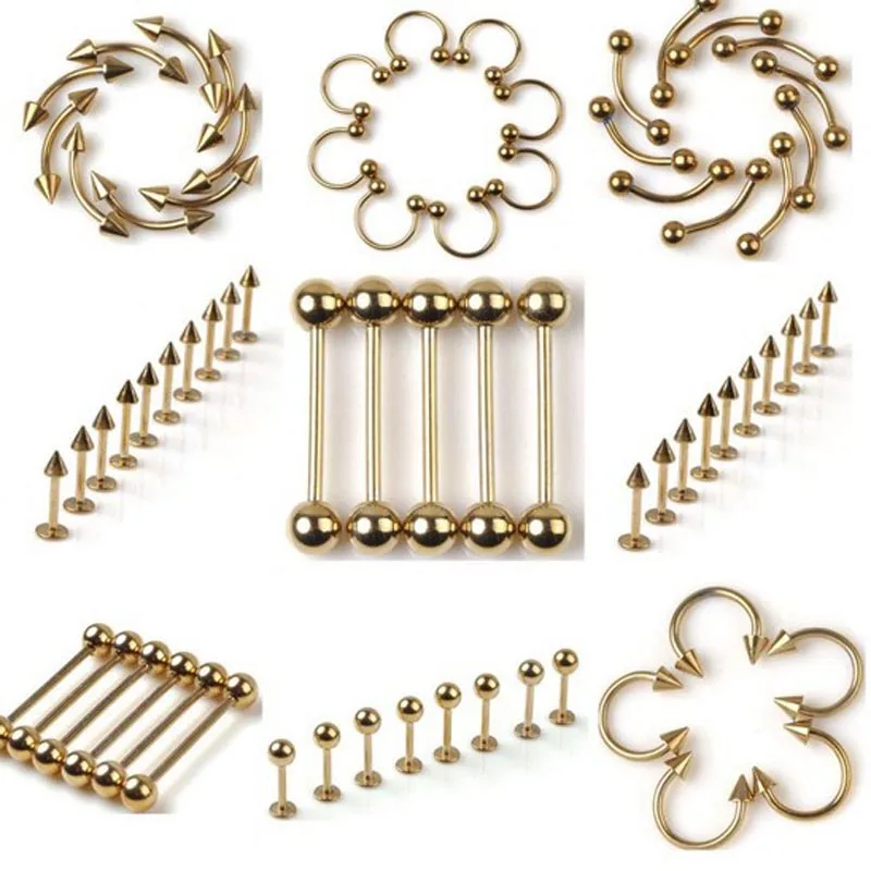 PINKSEE 80Pcs Bulk 16/14G Golden Eyebrow Tongue Labret Ear Tragus Navel Bar Pierce Jewelry
PINKSEE 80Pcs Bulk 16/14G Golden Eyebrow Tongue Labret Ear Tragus Navel Bar Pierce Jewelry