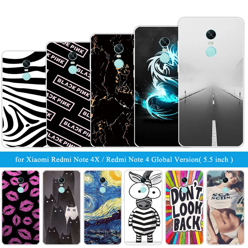 Для Xiaomi Redmi Note 4X 4 X Coque Zebra задняя крышка для Чехлы глобальной версии силиконовый