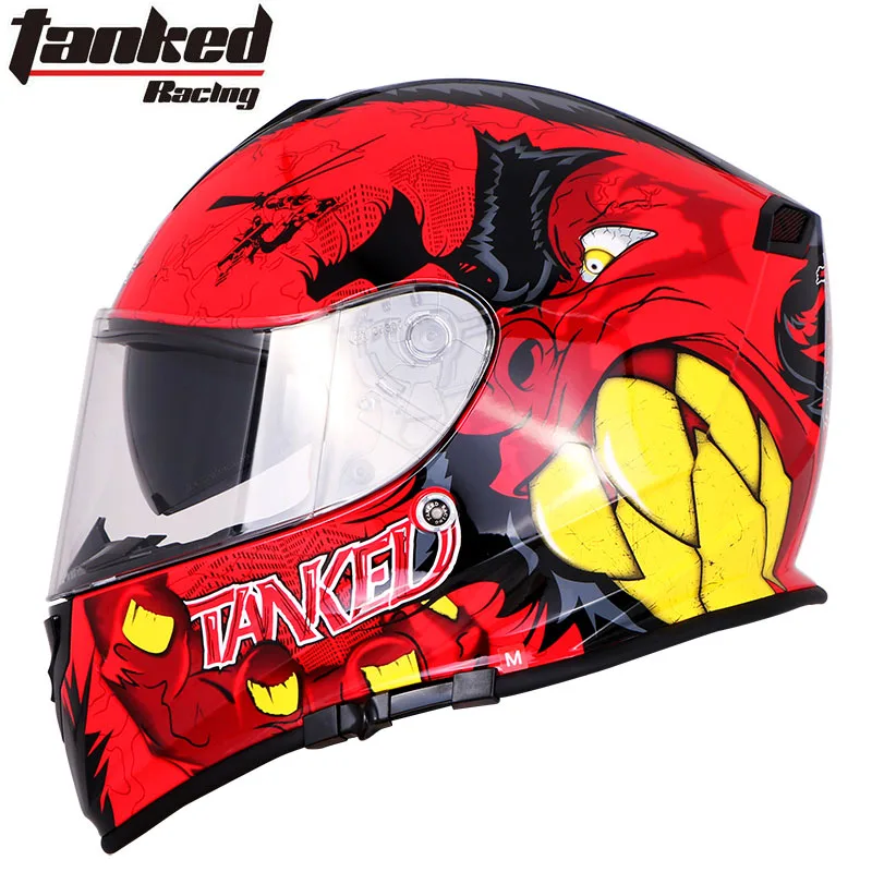 TANKED Motorcycle full face helmet moto adult mens cascos capacete helmet motorbike motocross helmets dual lens tanked T127
TANKED Motorcycle full face helmet moto adult mens cascos capacete helmet motorbike motocross helmets dual lens tanked T127