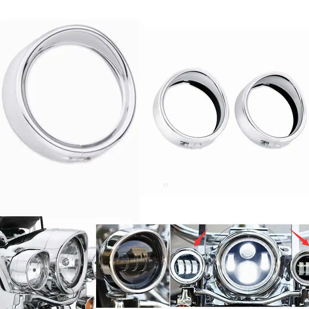 7inch black/Chrome Headlight Headlamp Trim Ring 4.5 inch Fog Light Trim Ring For Touring Road King Electra Glide
7inch black/Chrome Headlight Headlamp Trim Ring 4.5 inch Fog Light Trim Ring For Touring Road King Electra Glide