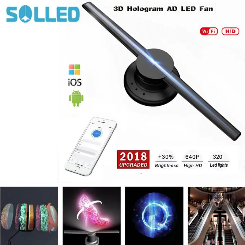 85-265V 42cm/16.54 Wifi 320 LEDs 3D Hologram Projector Hologram Player LED Display Fan Advertising Light APP Control
85-265V 42cm/16.54 Wifi 320 LEDs 3D Hologram Projector Hologram Player LED Display Fan Advertising Light APP Control