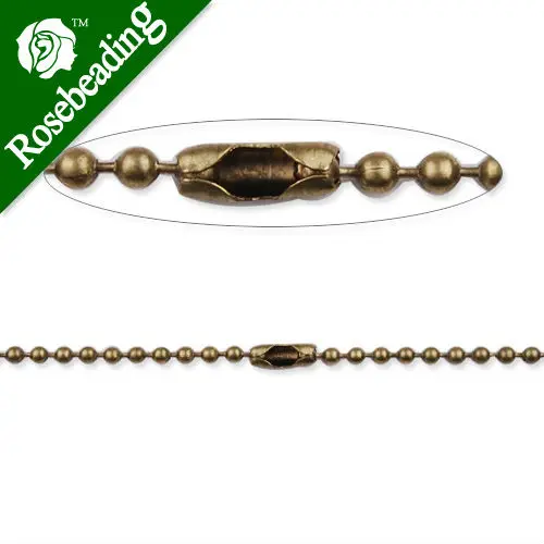 2.4mm diameter Ball Chain Connector, 24inch long Antique Bronze plated Copper Ball Chain Necklaces;receive as a finished chain
2.4mm diameter Ball Chain Connector, 24inch long Antique Bronze plated Copper Ball Chain Necklaces;receive as a finished chain