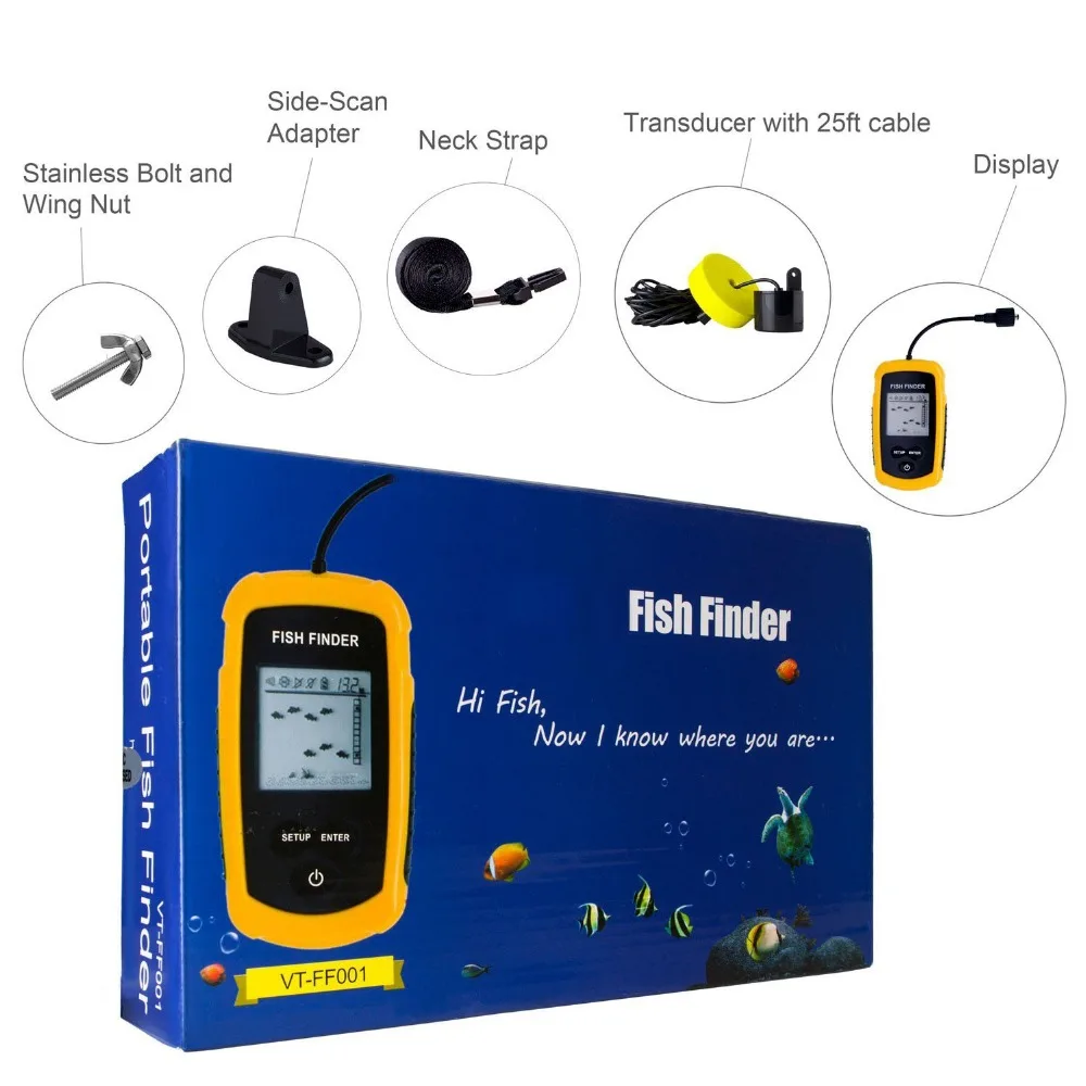 2018 Portable Fish Finder Depth Sonar Sounder Alarm Transducer Fishfinder 0.7-100m Fishing Echo Sounder with English Display XNC
2018 Portable Fish Finder Depth Sonar Sounder Alarm Transducer Fishfinder 0.7-100m Fishing Echo Sounder with English Display XNC