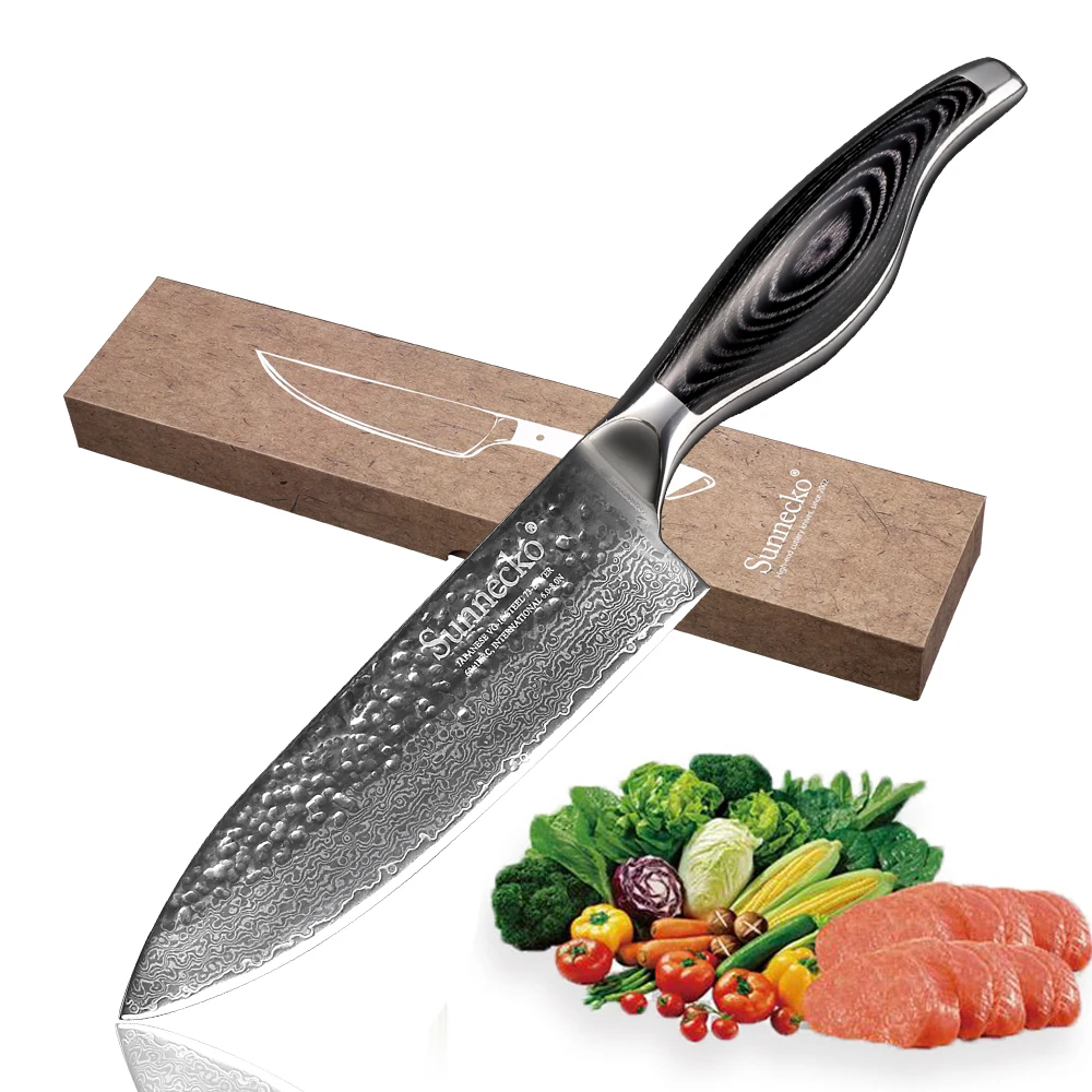 Sunnecko 6" inch Chef Knife Kitchen Knives Damascus VG10 Steel 60HRC Sharp Strong Hardness Blade Pakka Wood Handle Cutting Tool
Sunnecko 6" inch Chef Knife Kitchen Knives Damascus VG10 Steel 60HRC Sharp Strong Hardness Blade Pakka Wood Handle Cutting Tool