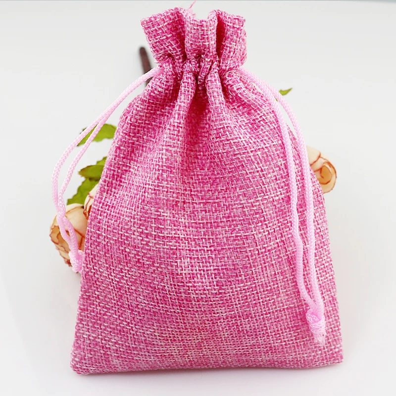 10pcs 10x14cm handmade small gift bags Custom Printed Logo Drawstring Pouches Jute bags burlap jewelry package bags Pink Color
10pcs 10x14cm handmade small gift bags Custom Printed Logo Drawstring Pouches Jute bags burlap jewelry package bags Pink Color