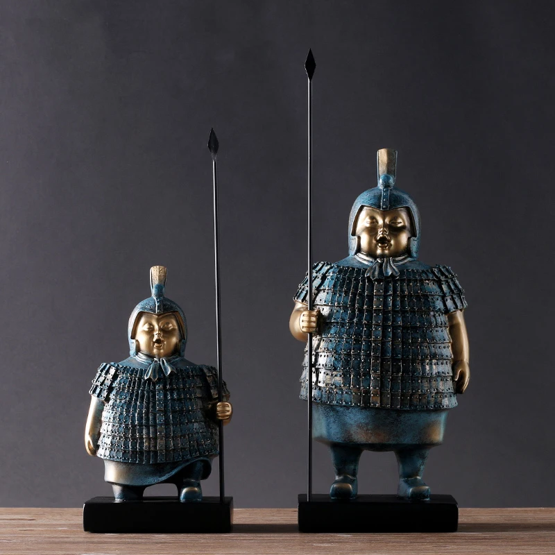 Retro Warrior Decoration Qin Terracotta Warrior sculpture Doll Cavalry Soldier Knights resin statue Home Decorations
Retro Warrior Decoration Qin Terracotta Warrior sculpture Doll Cavalry Soldier Knights resin statue Home Decorations