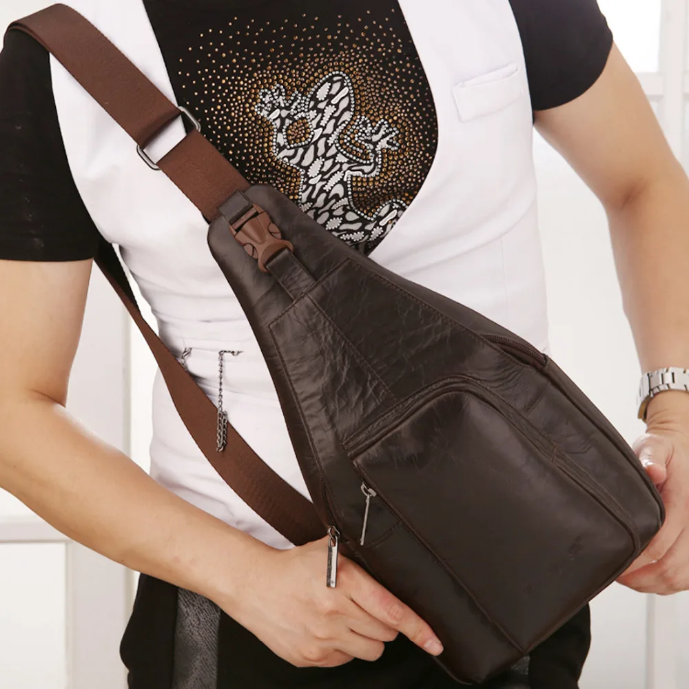 High Quality Men Cowhide Genuine Leather Messenger Shoulder Cross Body Travel Trend Climb Design Retro Chest Bag Day Pack
High Quality Men Cowhide Genuine Leather Messenger Shoulder Cross Body Travel Trend Climb Design Retro Chest Bag Day Pack
