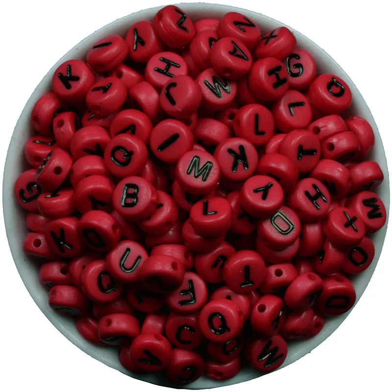 200PCS Dark Red Round English letters Alphabet Acrylic Beads For Jewelry Making DIY Bracelets Supplies 7mm Optional letters
200PCS Dark Red Round English letters Alphabet Acrylic Beads For Jewelry Making DIY Bracelets Supplies 7mm Optional letters