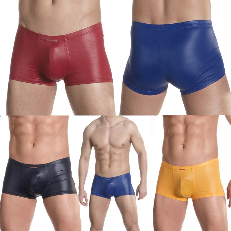 New Boxers Men Sexy Underwear Faux Leather Latex Boxer Shorts Elastic Black Convex Pouch Stretchable Undershorts Erotic Panties
New Boxers Men Sexy Underwear Faux Leather Latex Boxer Shorts Elastic Black Convex Pouch Stretchable Undershorts Erotic Panties
