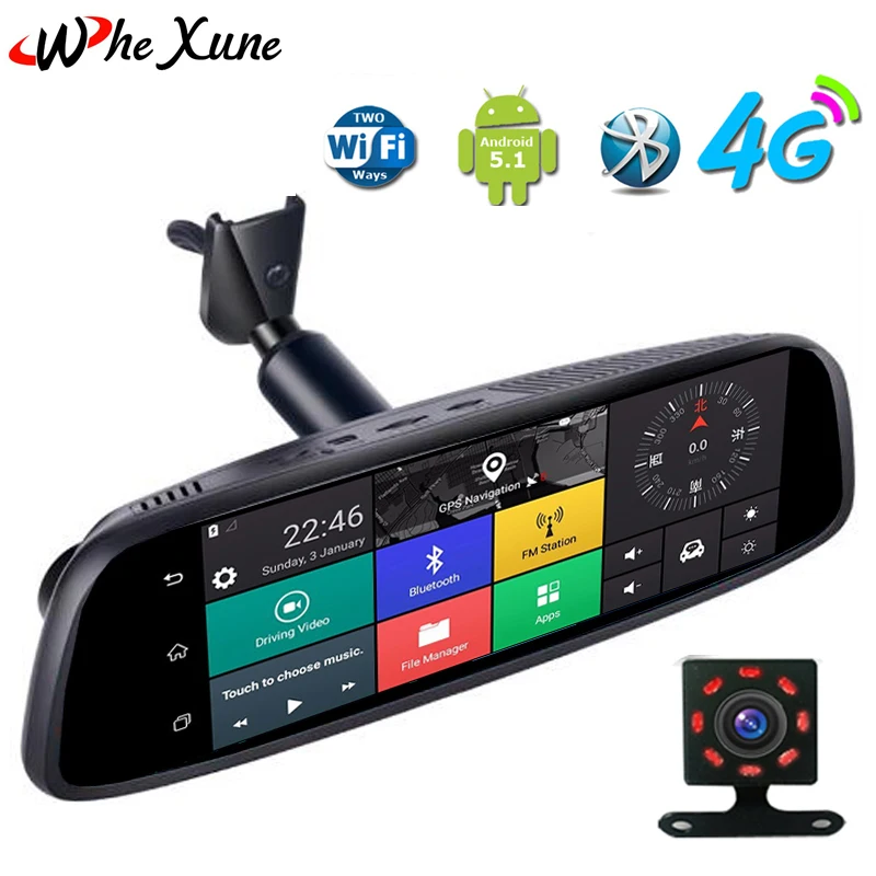 Фото Whexune 2018 Android 5 1 Новый 8 дюймов 4G Touch ips Видеорегистраторы для автомобилей Камера