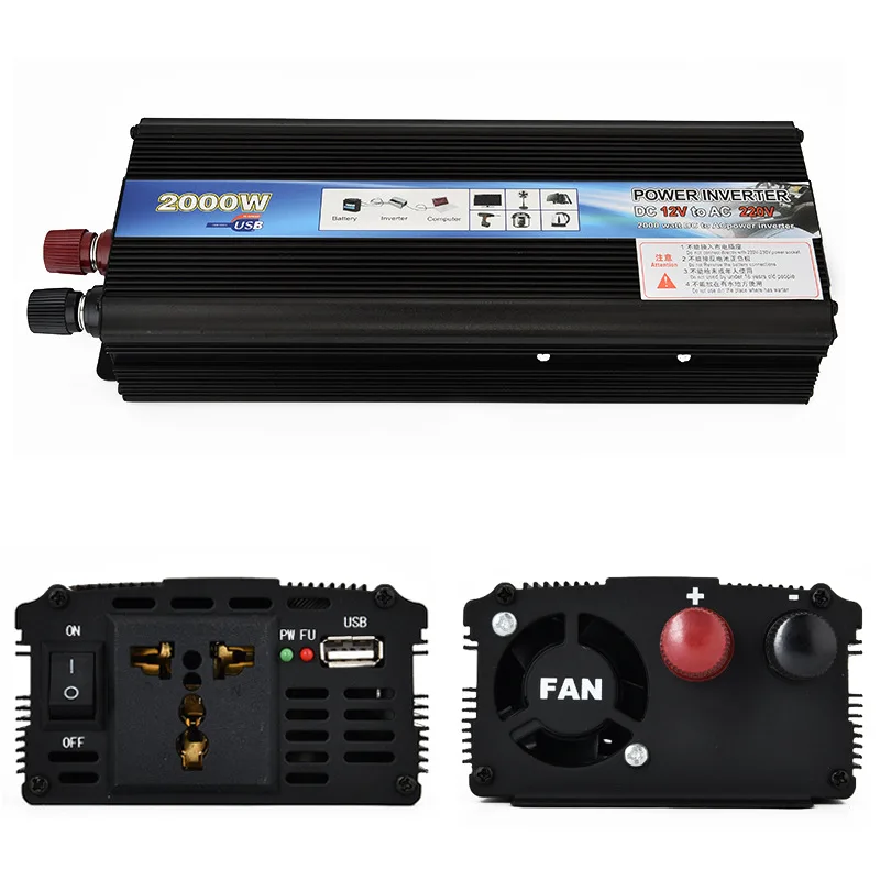 New 2000W 24VDC to 220VAC 12V to AC 220V Modified Sine Wave Power Inverter Auto For Car Vehicle HWC
New 2000W 24VDC to 220VAC 12V to AC 220V Modified Sine Wave Power Inverter Auto For Car Vehicle HWC